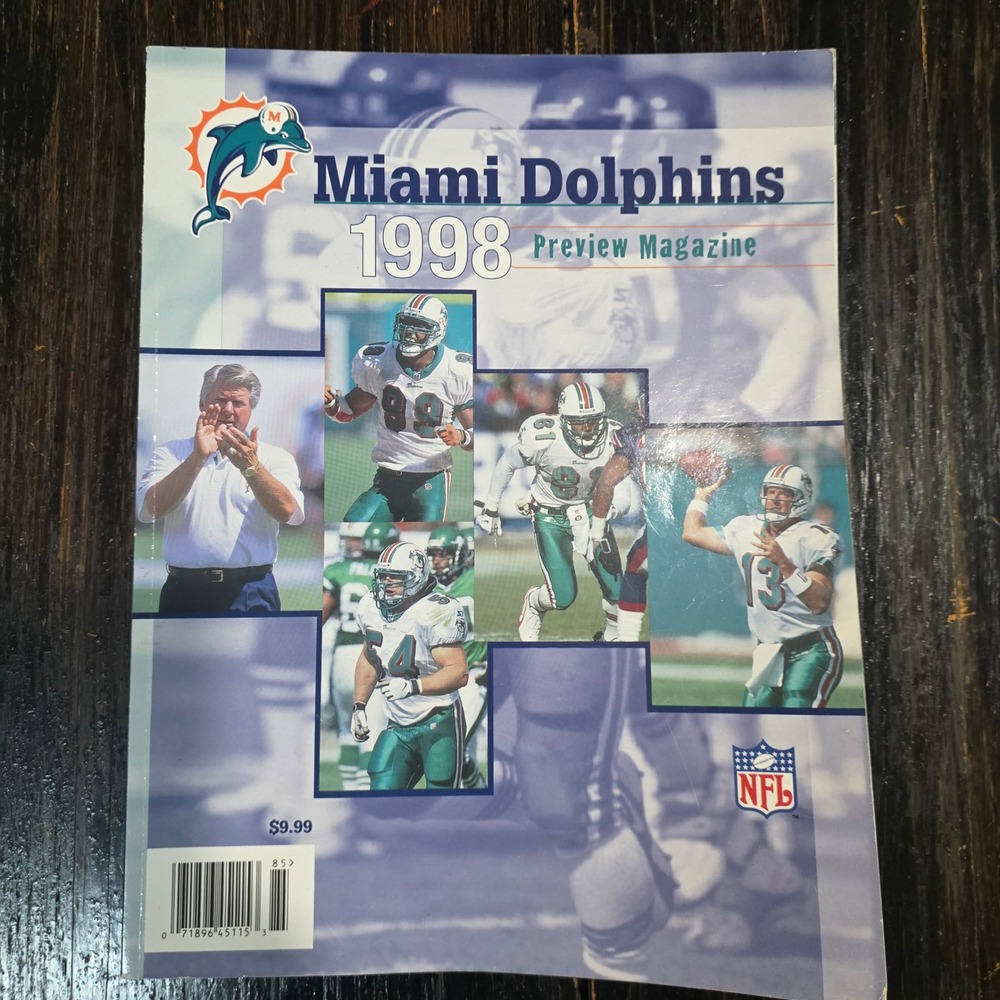 NFL Miami Dolphins Vintage 1998 Preview‎ Magazine Dan Marino Zach Thomas